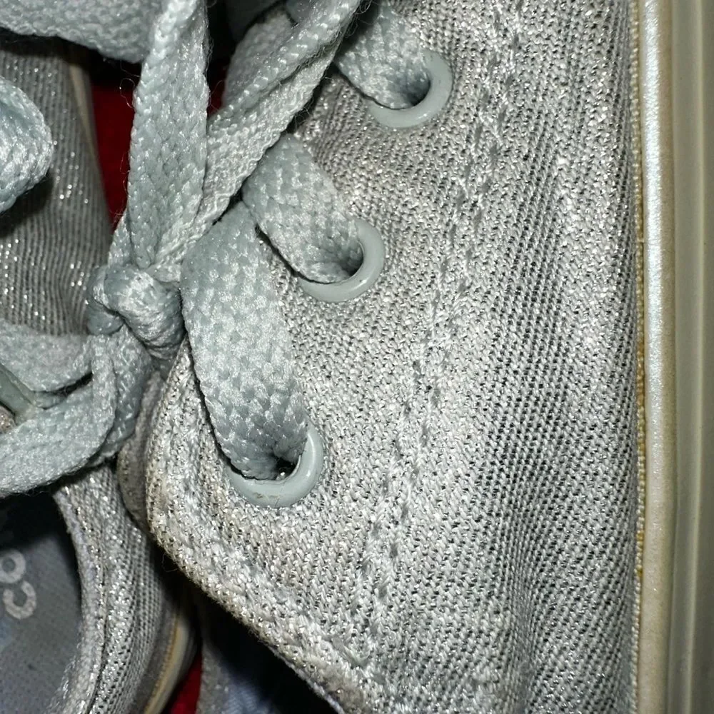 Chuck Taylor all star lt sage green sparkle sz 9 & free chucks like crocs sz 9